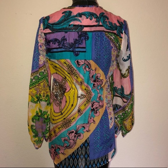 Hale Bob Silk Semi-Sheer Blouse - Picture 2 of 8